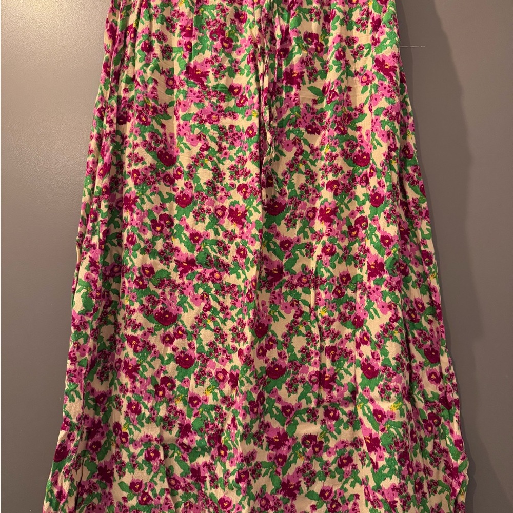Floral Pink and Green Women's Skirt